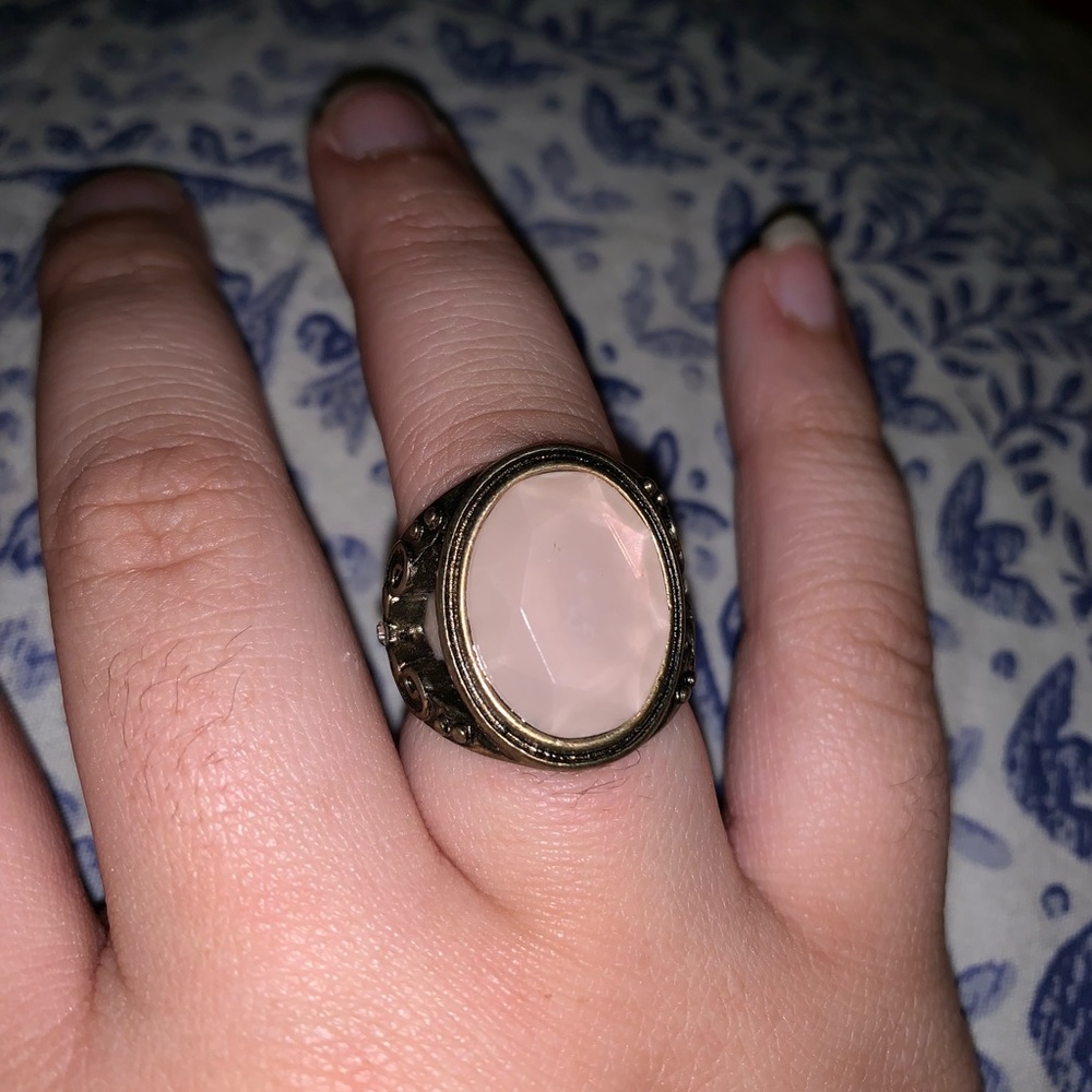 Light pink gem stone ring
